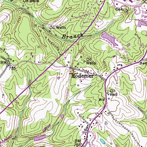 Topographic Map of Rodemer, KY