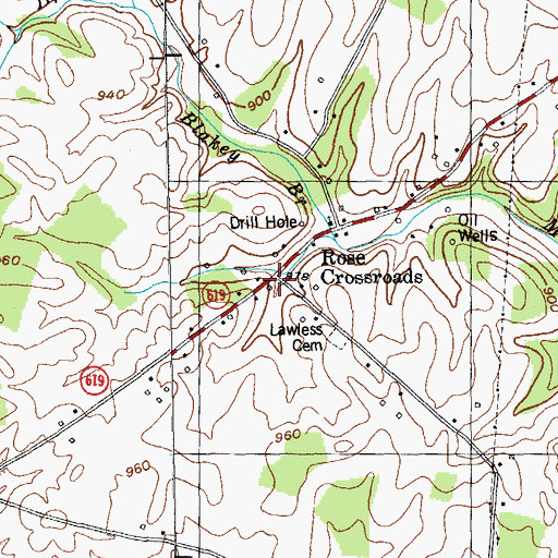 Topographic Map of Rose Crossroads, KY