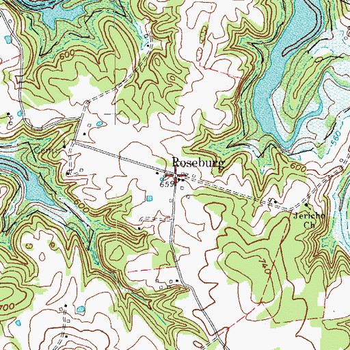 Topographic Map of Roseburg, KY