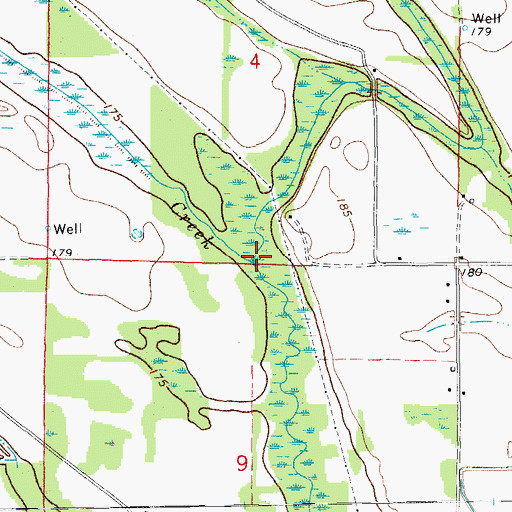 Topographic Map of Knights Creek, AR