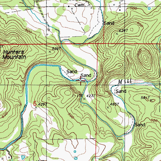 Topographic Map of Knob Creek, AR