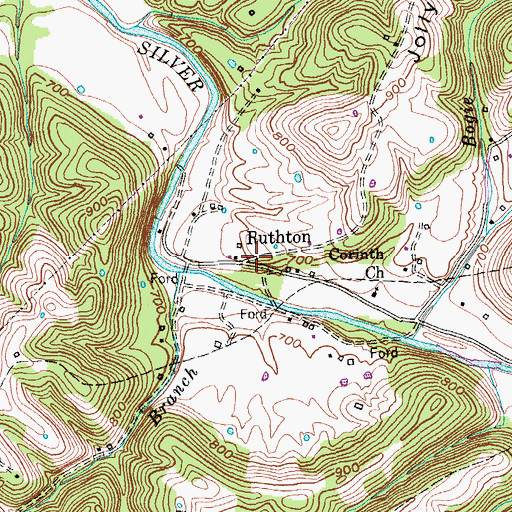 Topographic Map of Ruthton, KY