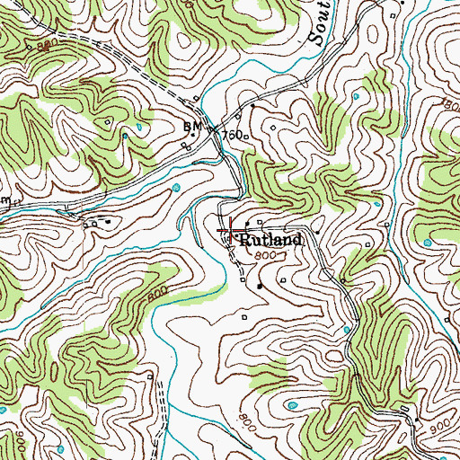 Topographic Map of Rutland, KY