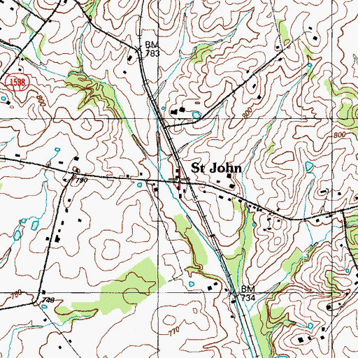 Topographic Map of Saint John, KY