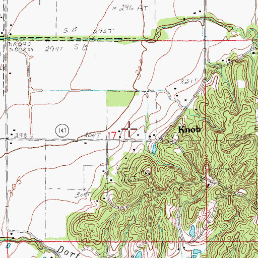 Topographic Map of Knob School (historical), AR