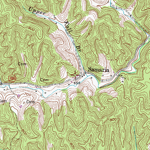 Topographic Map of Samaria, KY