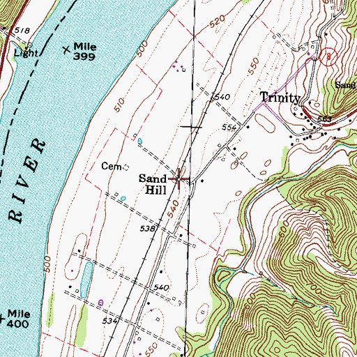 Topographic Map of Sand Hill, KY