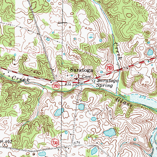 Topographic Map of Saratoga, KY