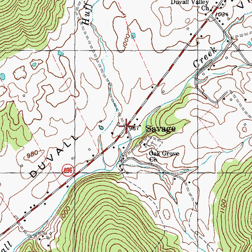 Topographic Map of Savage, KY