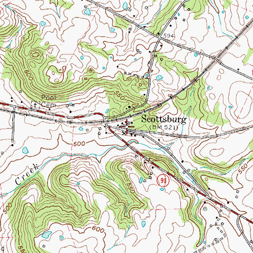 Topographic Map of Scottsburg, KY