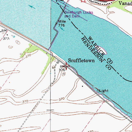 Topographic Map of Scuffletown, KY
