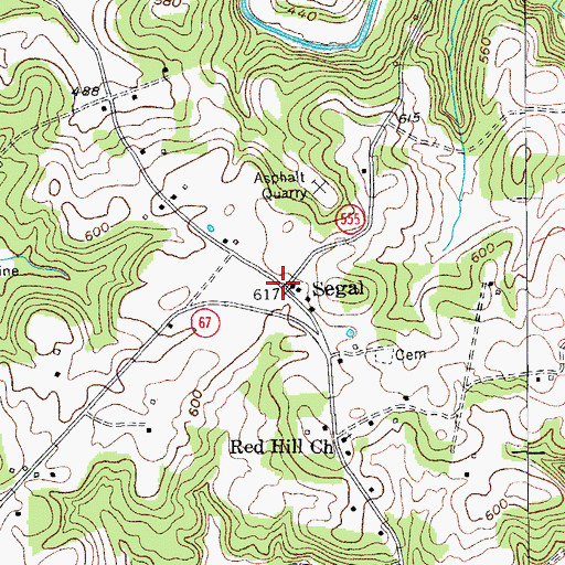 Topographic Map of Segal, KY