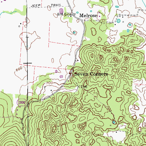 Topographic Map of Seven Corners, KY