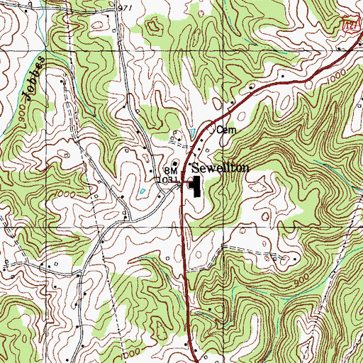 Topographic Map of Sewellton, KY