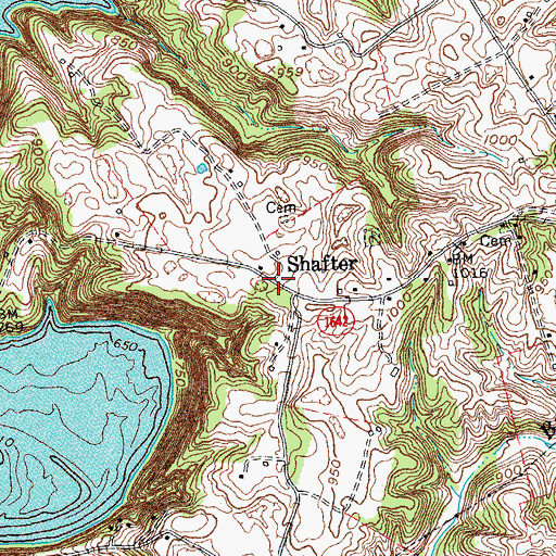 Topographic Map of Shafter, KY