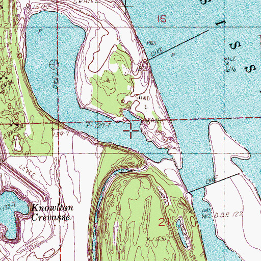 Topographic Map of Knowlton Crevasse, AR