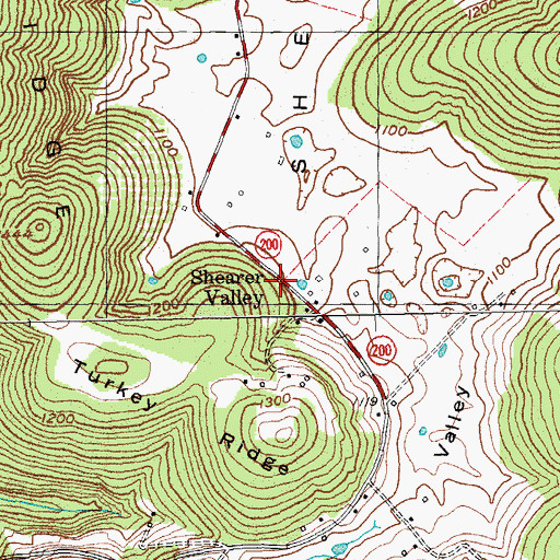 Topographic Map of Shearer Valley, KY