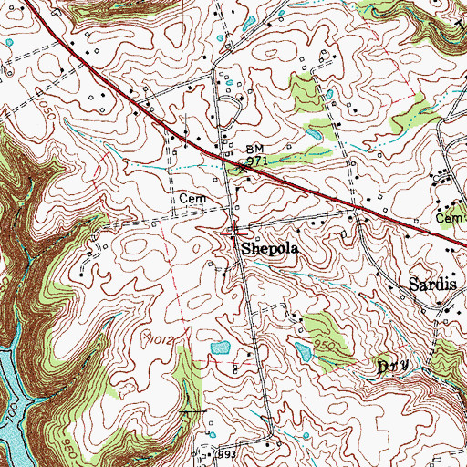Topographic Map of Shepola, KY