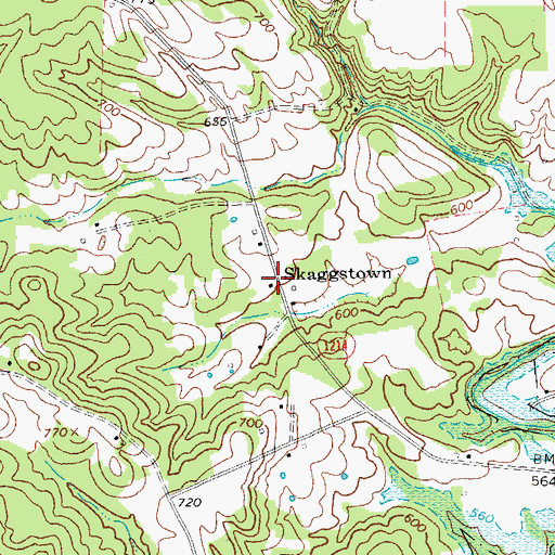 Topographic Map of Skaggstown, KY