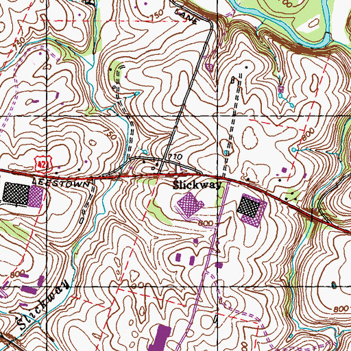 Topographic Map of Slickway, KY