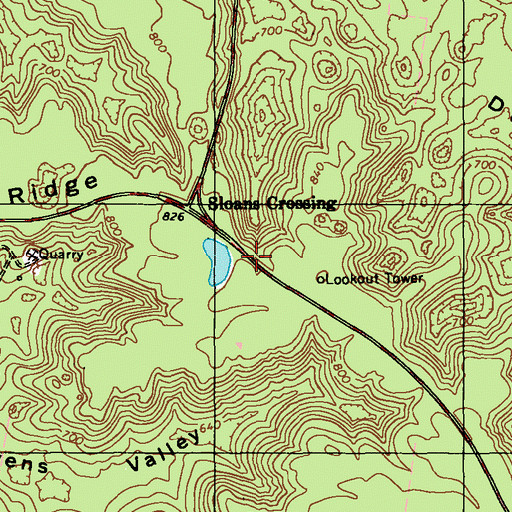 Topographic Map of Sloans Crossing, KY