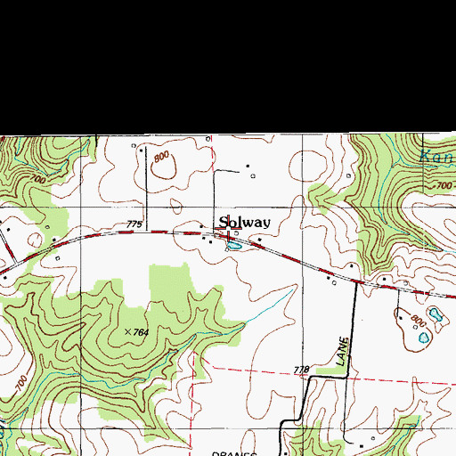 Topographic Map of Solway, KY