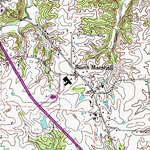Topographic Map of South Marshall, KY