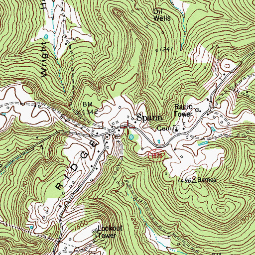 Topographic Map of Spann, KY
