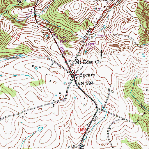 Topographic Map of Spears, KY