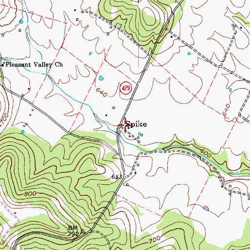 Topographic Map of Spike, KY
