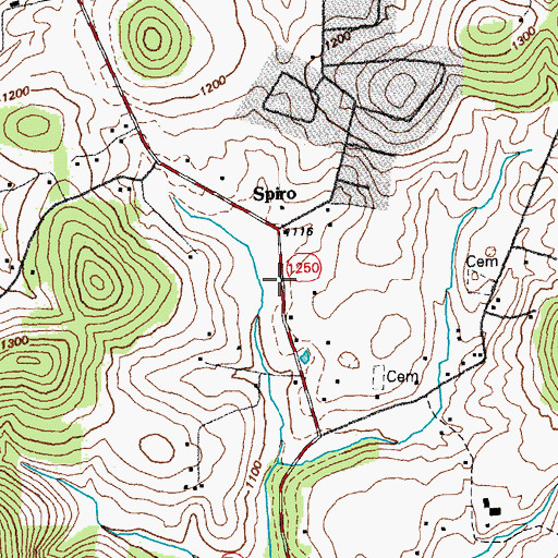 Topographic Map of Spiro, KY