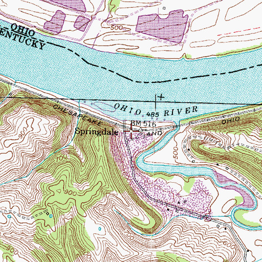 Topographic Map of Springdale, KY