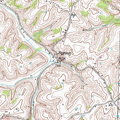 Topographic Map of Sprout, KY