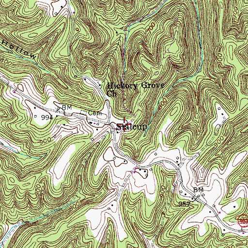 Topographic Map of Stalcup, KY