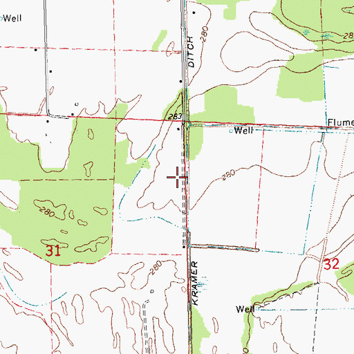 Topographic Map of Kramer Ditch, AR