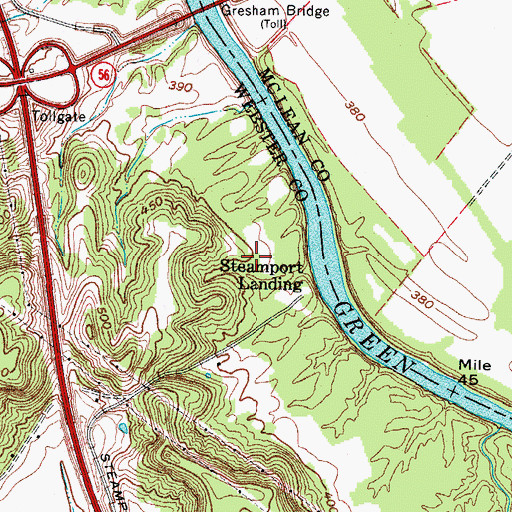 Topographic Map of Steamport Landing, KY