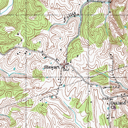 Topographic Map of Stewart, KY
