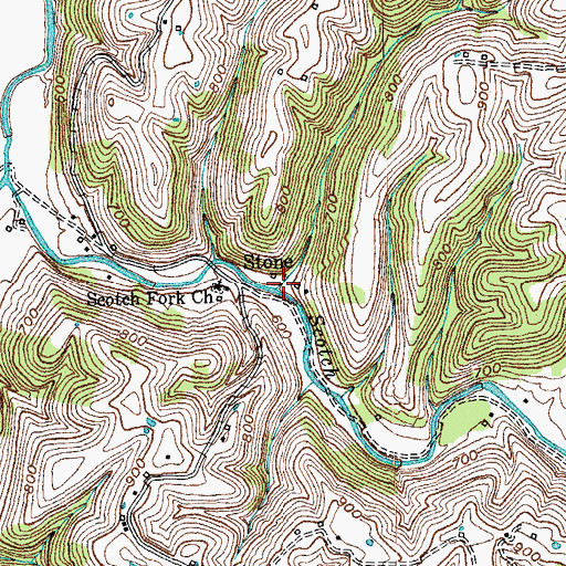 Topographic Map of Stone, KY