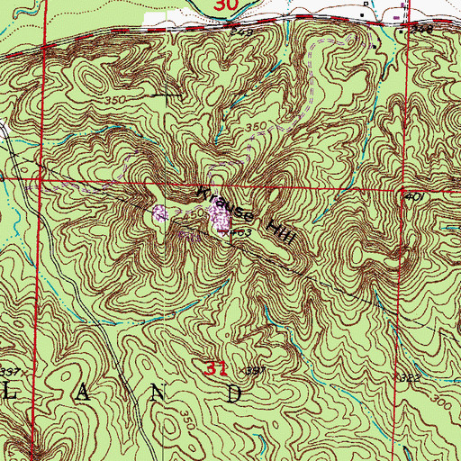 Topographic Map of Krause Hill, AR