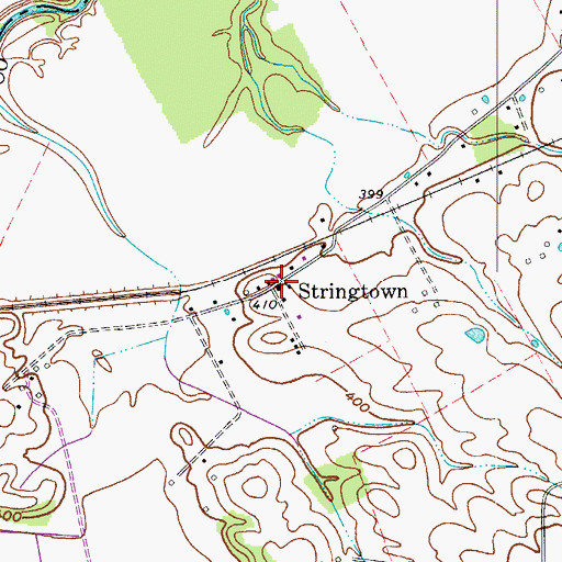 Topographic Map of Stringtown, KY
