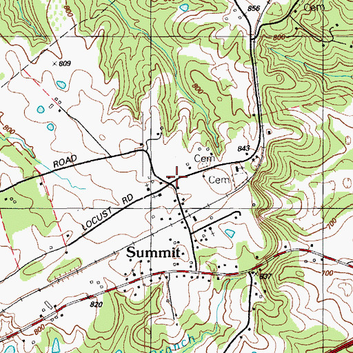 Topographic Map of Summit, KY