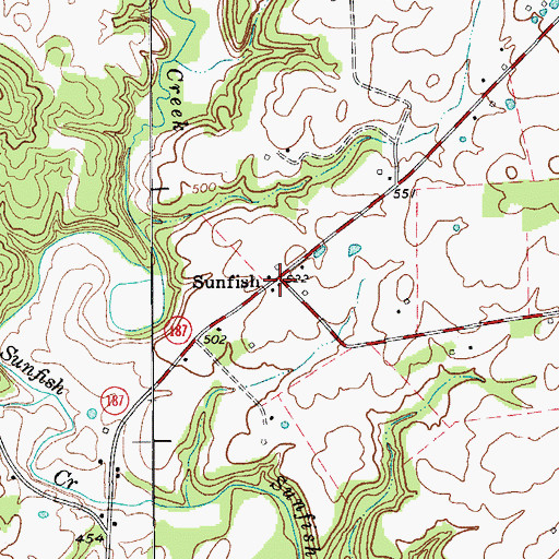 Topographic Map of Sunfish, KY
