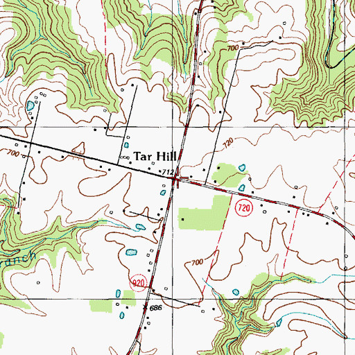 Topographic Map of Tar Hill, KY