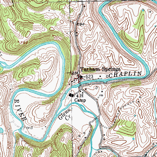 Topographic Map of Tatham Springs, KY