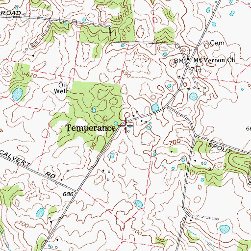 Topographic Map of Temperance, KY