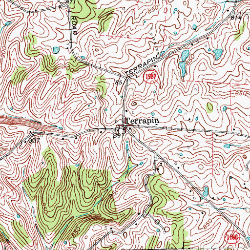 Topographic Map of Terrapin, KY