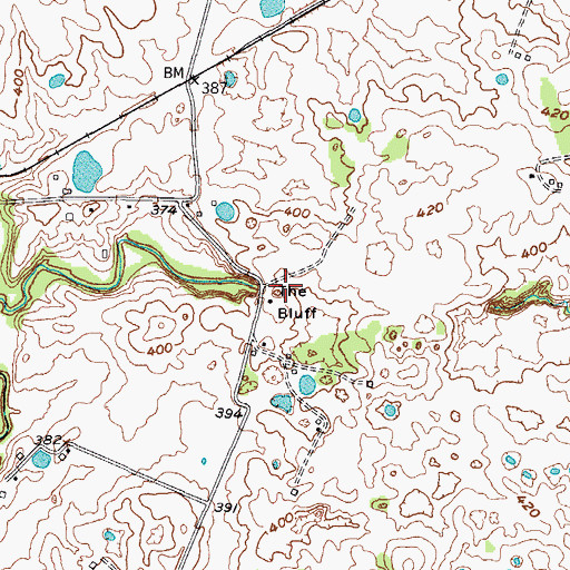 Topographic Map of The Bluff, KY