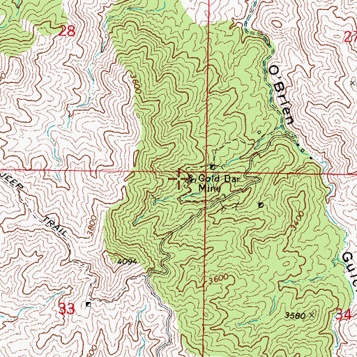 Topographic Map of Gold Bar Mine, AZ
