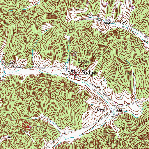 Topographic Map of The Ridge, KY