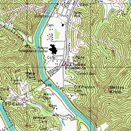 Topographic Map of Thelma, KY